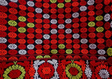Traditional Mising design Chador Mekhala pattern